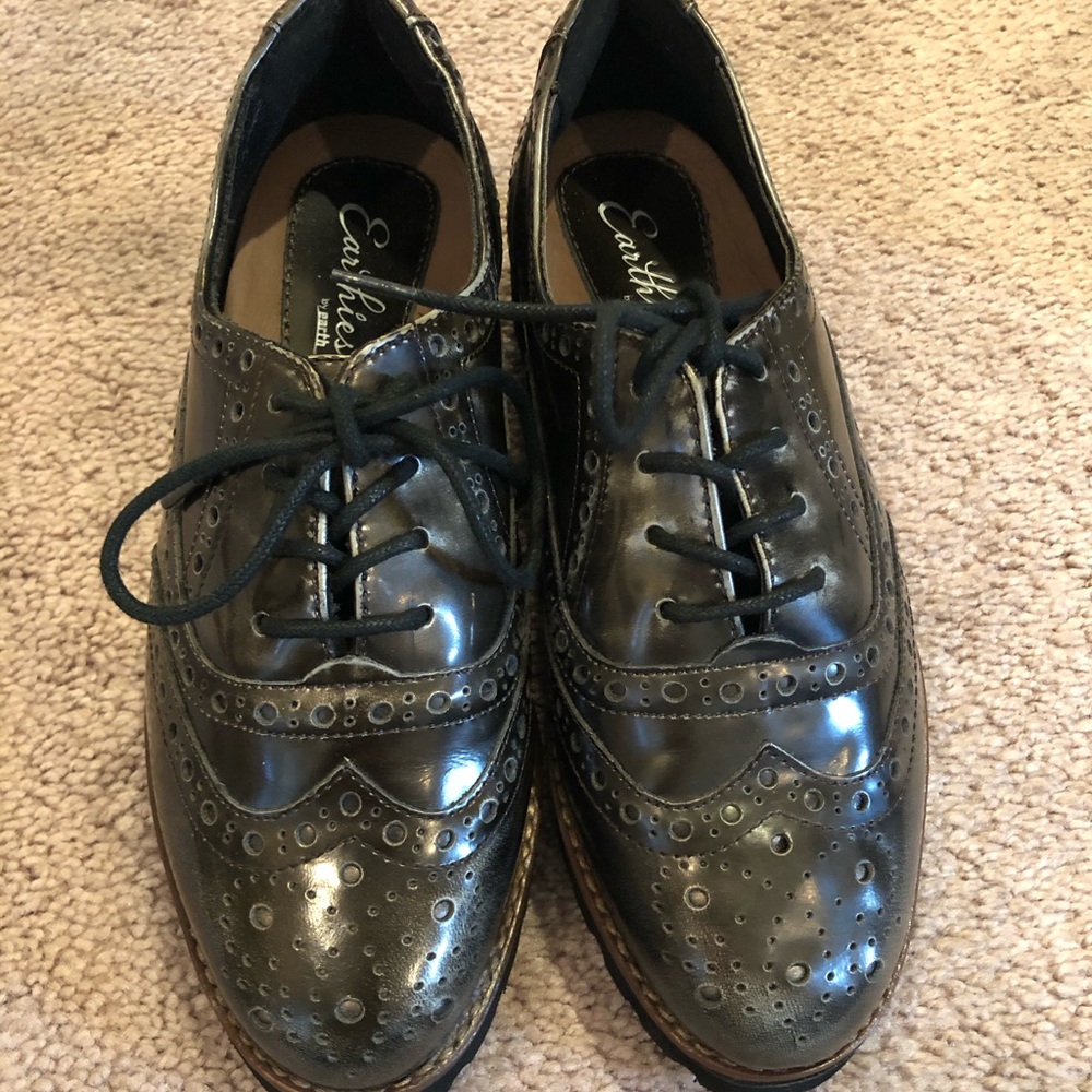 Earthies Santana Pewter Oxford Brogues NWB size 6